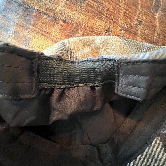Wool Retro Plaid Button Top Brimmed Cap S/M - Picture 5 of 6